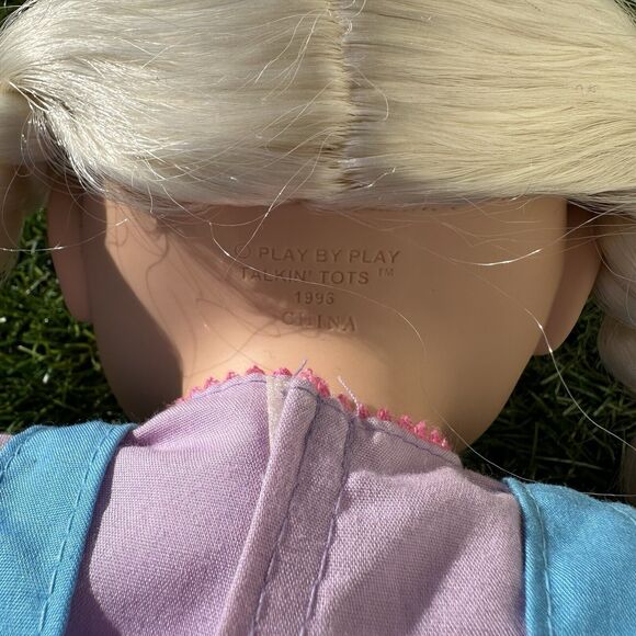 Vtg 1996 Talkin Tots Play By Play Girl Talking Interactive Doll 15" Not Working - Picture 7 of 9